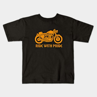 Ride With Pride - Motorcycle Tshirt Design Kids T-Shirt